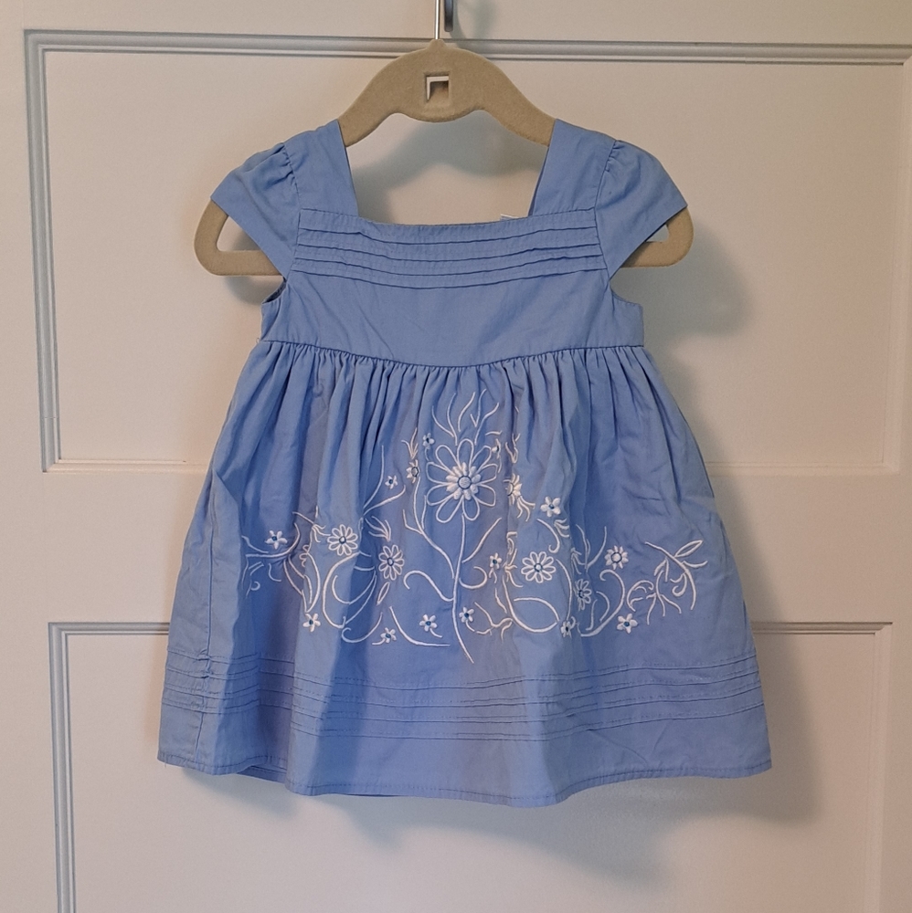 Blue embroidered dress